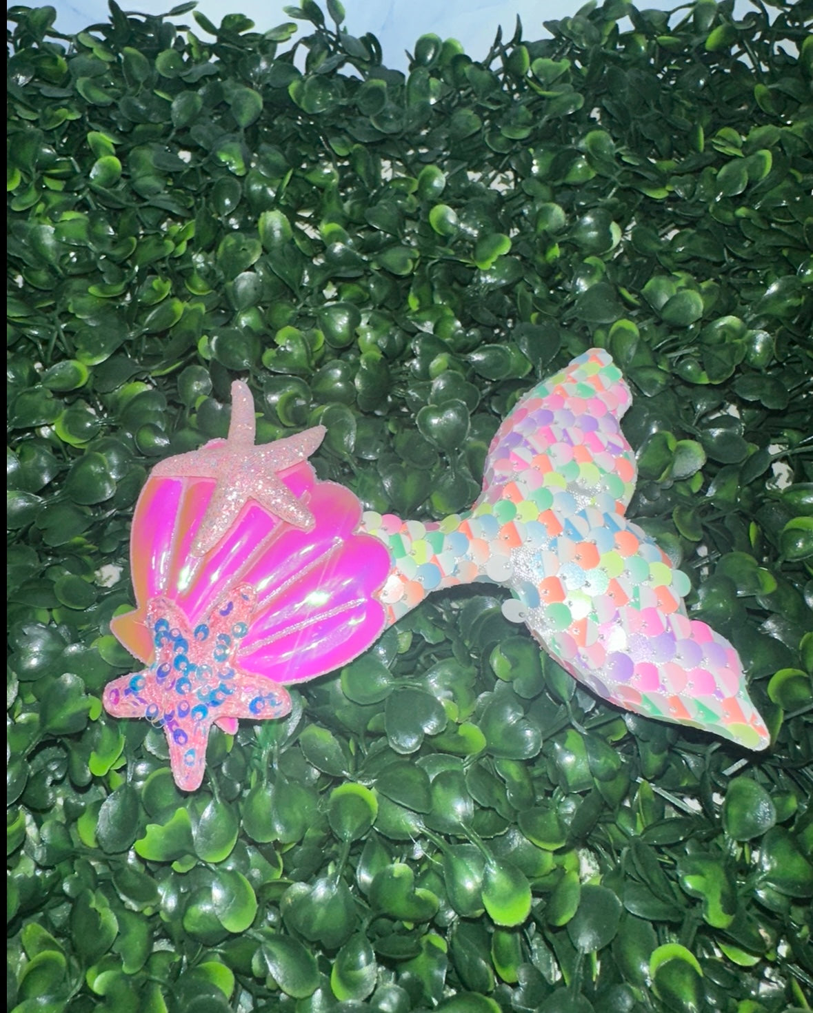 Mermaid Tail Hair Clip Pink Iridescent