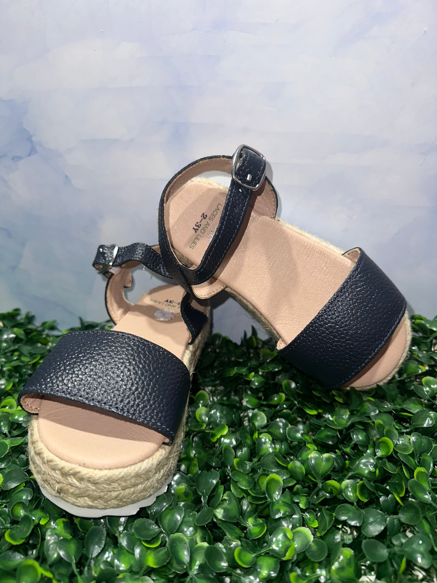 Olivia Wedge Sandals Black