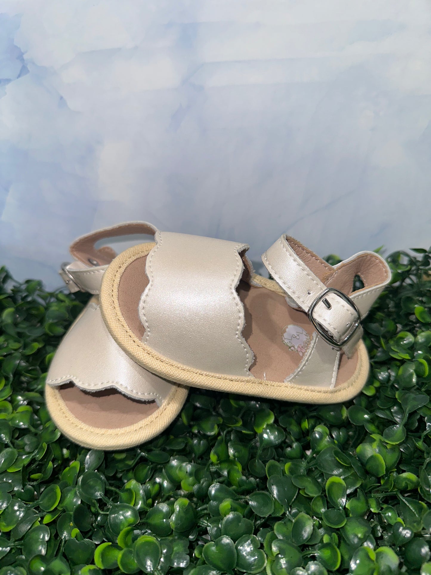 Rose Sandals Pastel Pearl White
