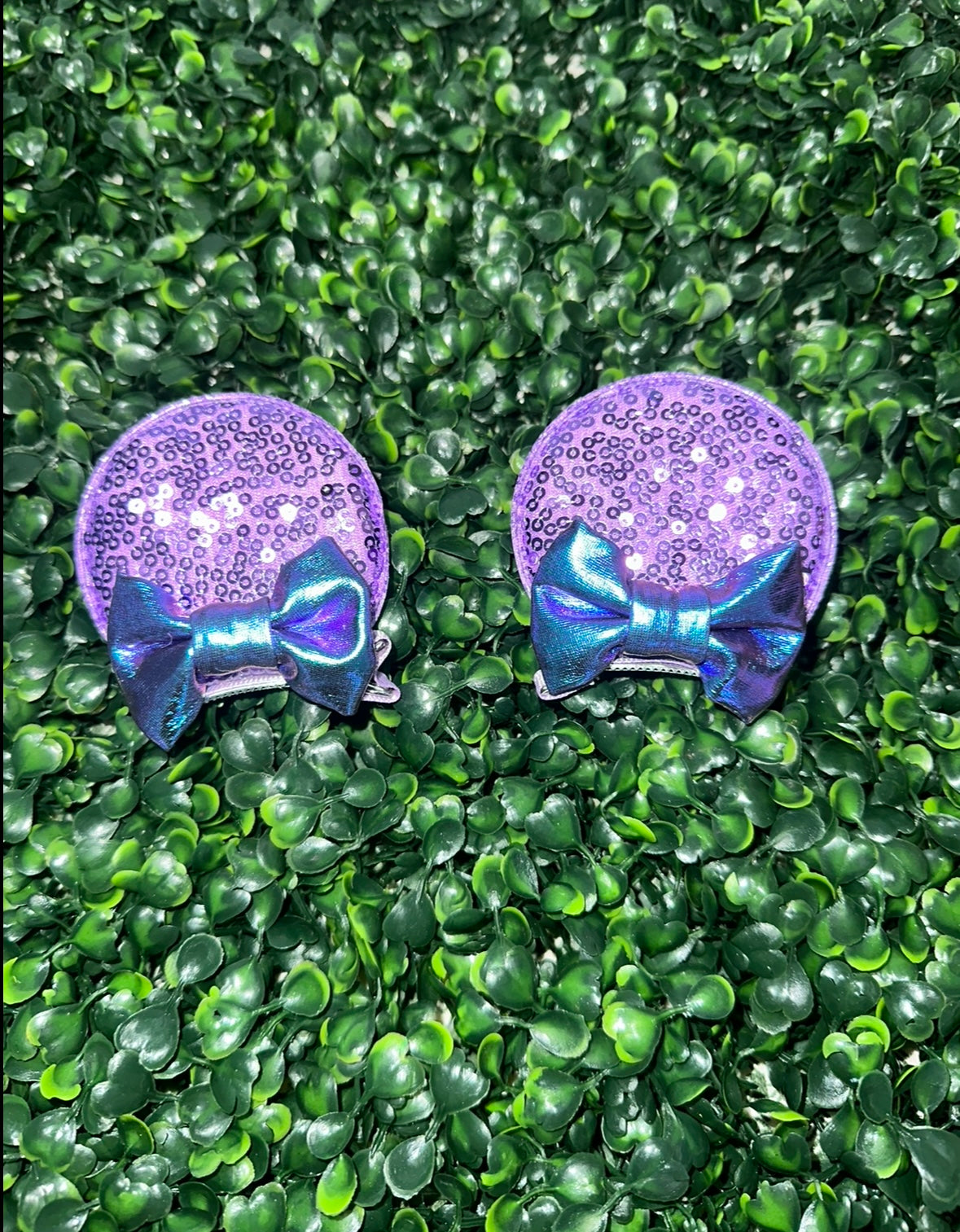 Purple Blue Bow Ears