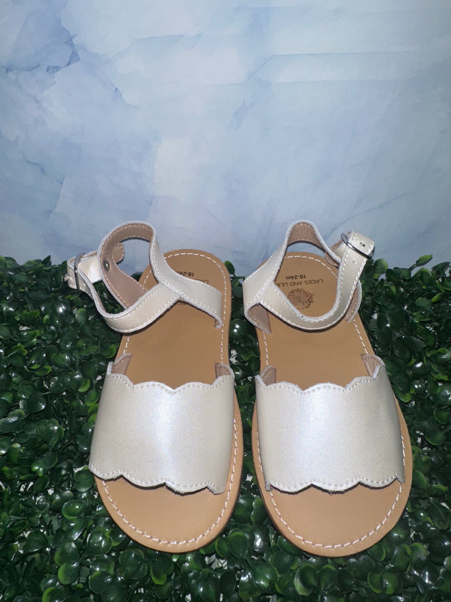 Rose Sandals Pastel Pearl White