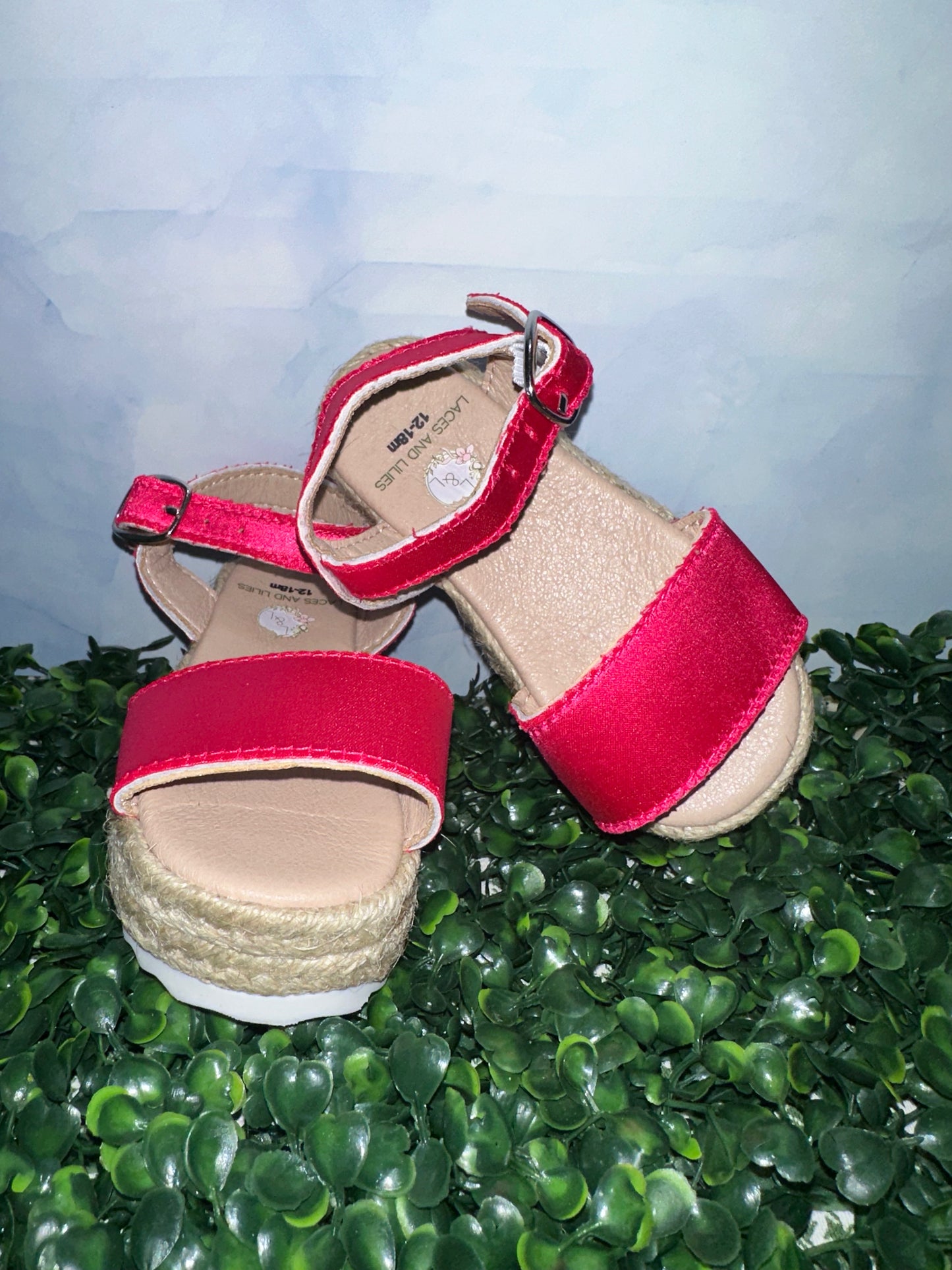 Olivia Wedge Sandals Hot Pink