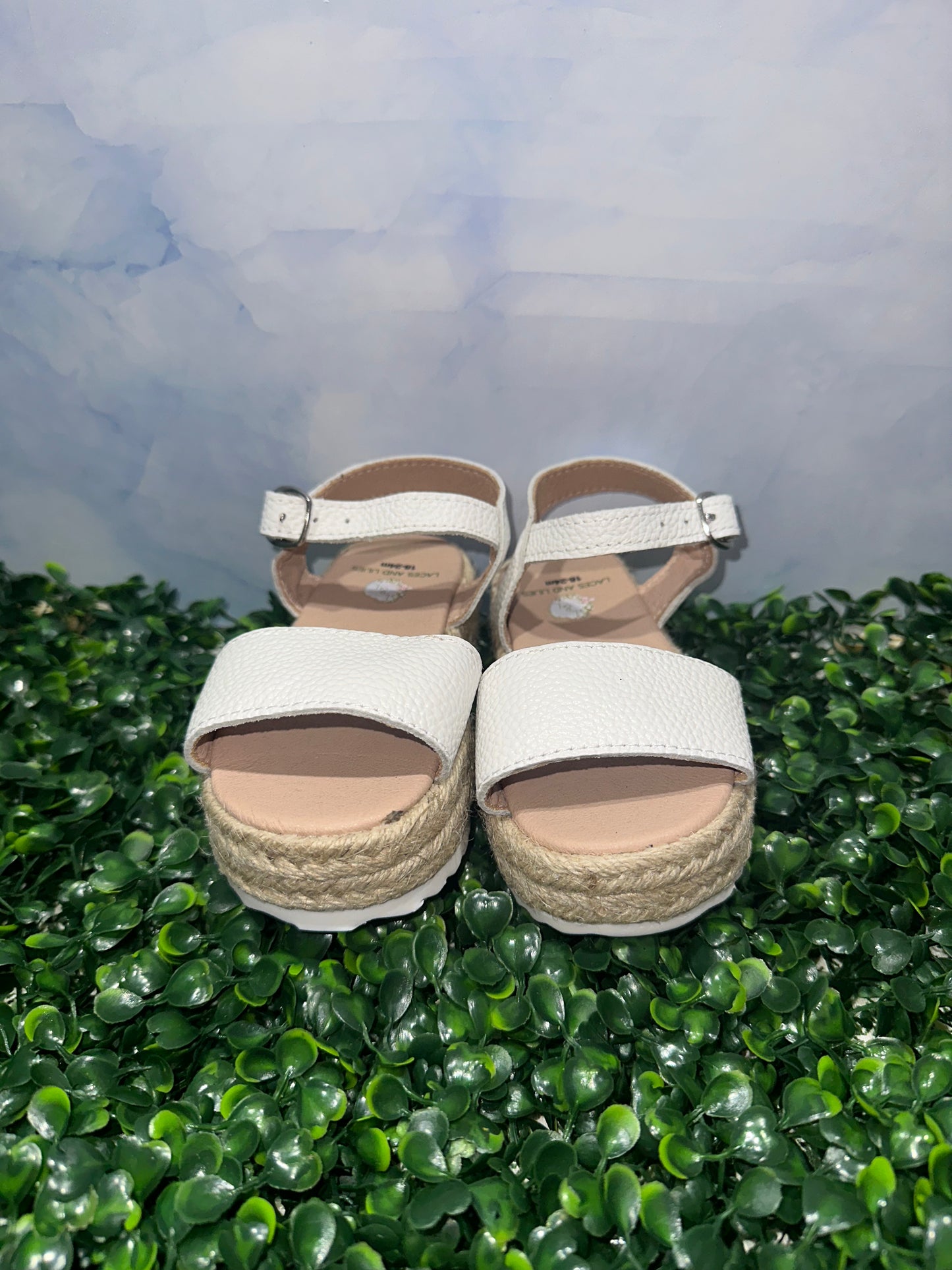 Olivia Wedge Sandals White