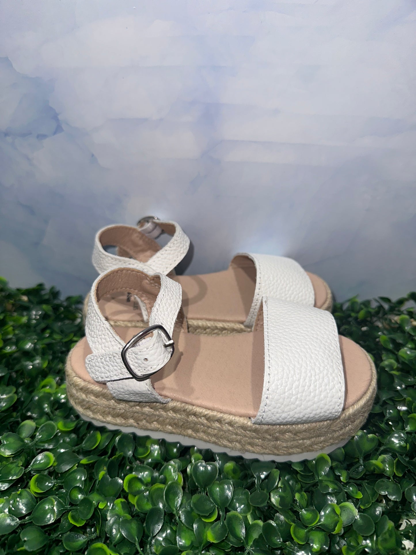 Olivia Wedge Sandals White