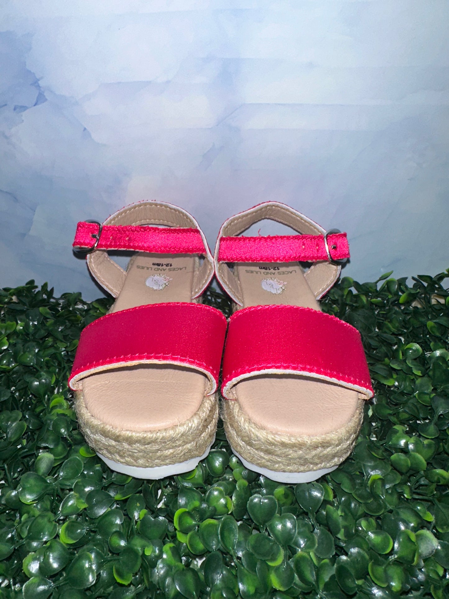 Olivia Wedge Sandals Hot Pink