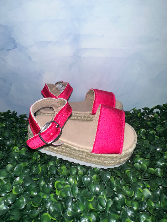 Olivia Wedge Sandals Hot Pink