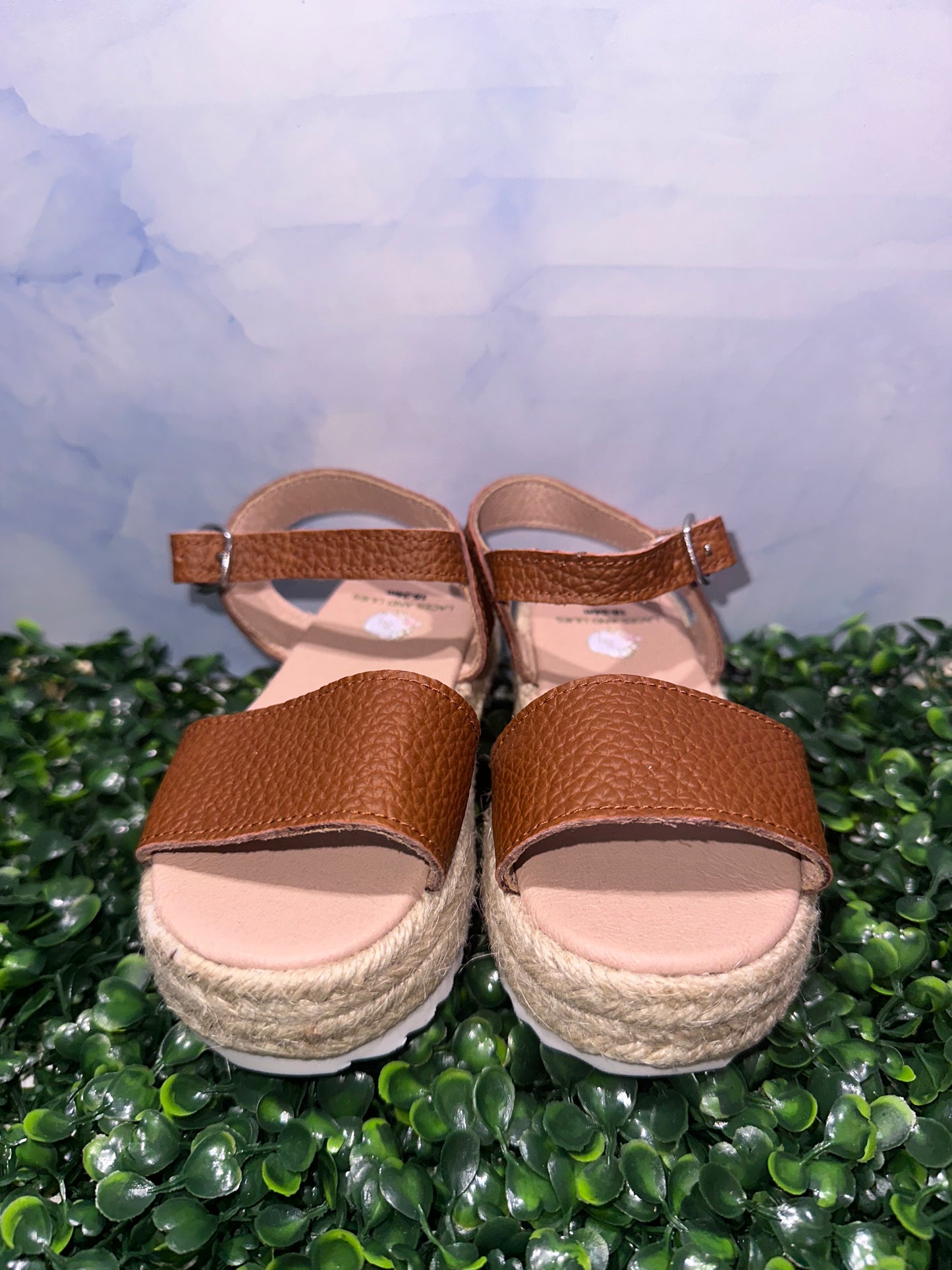 Olivia Wedge Sandals Brown