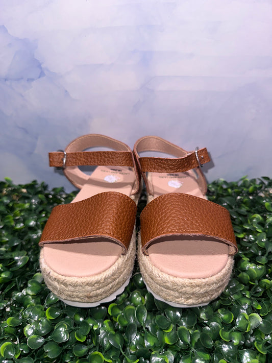 Olivia Wedge Sandals Brown