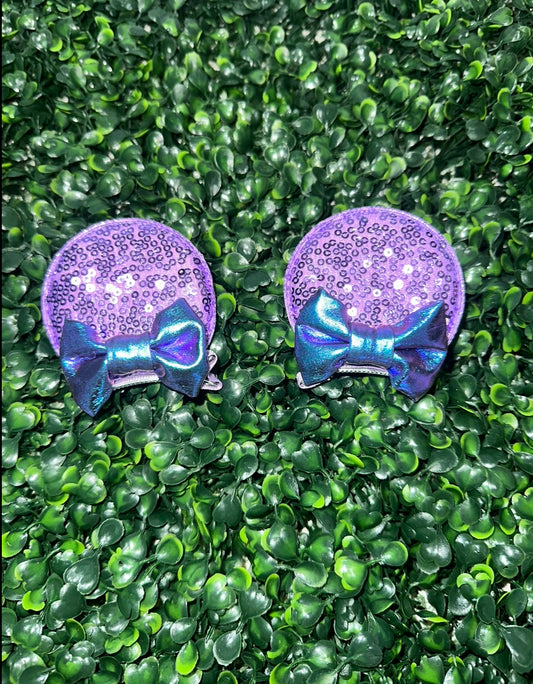 Purple Blue Bow Ears