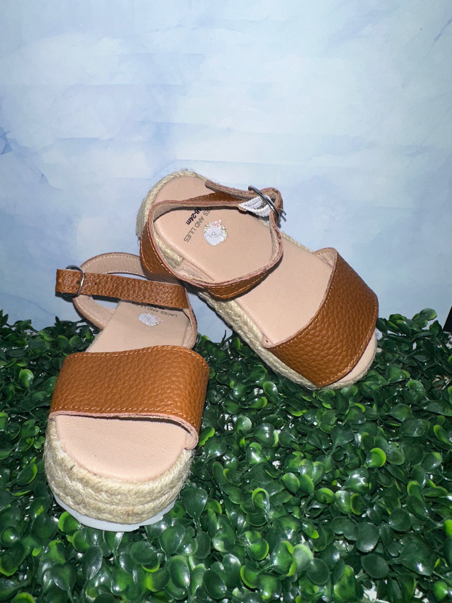 Olivia Wedge Sandals Brown